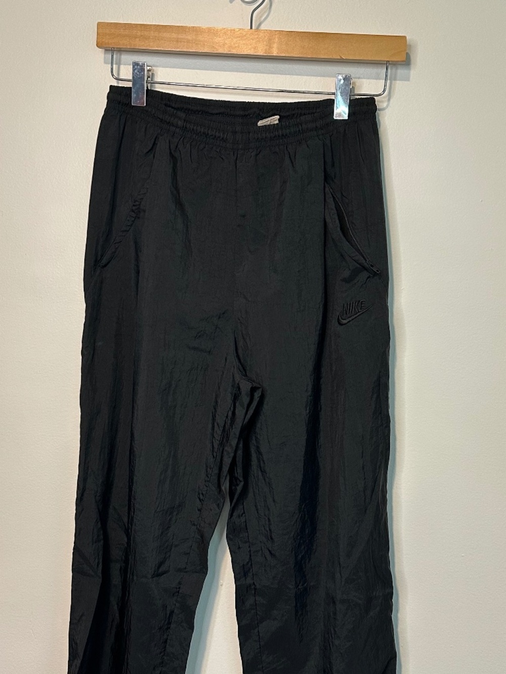 Vintage 90s Nike Black Track Pants Women's Small 4-6 Y2K Streetwear Athletic